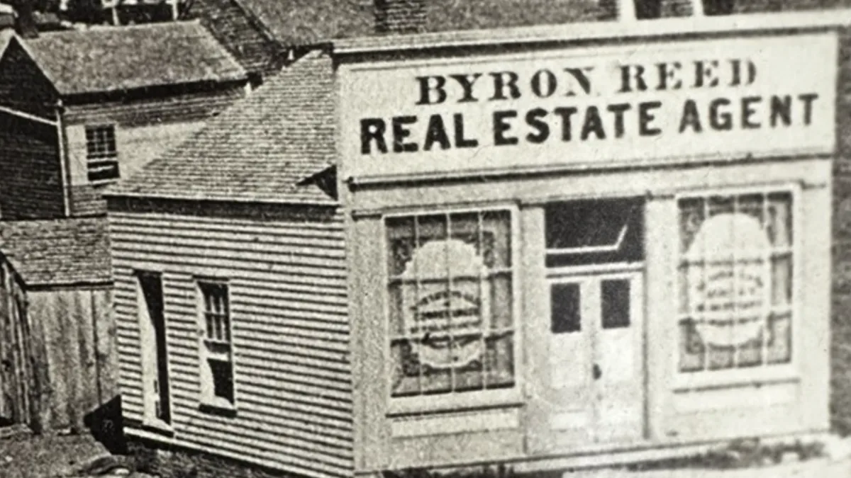 An early photo of Byron Reed's real estate business in Omaha. Image: NGC.