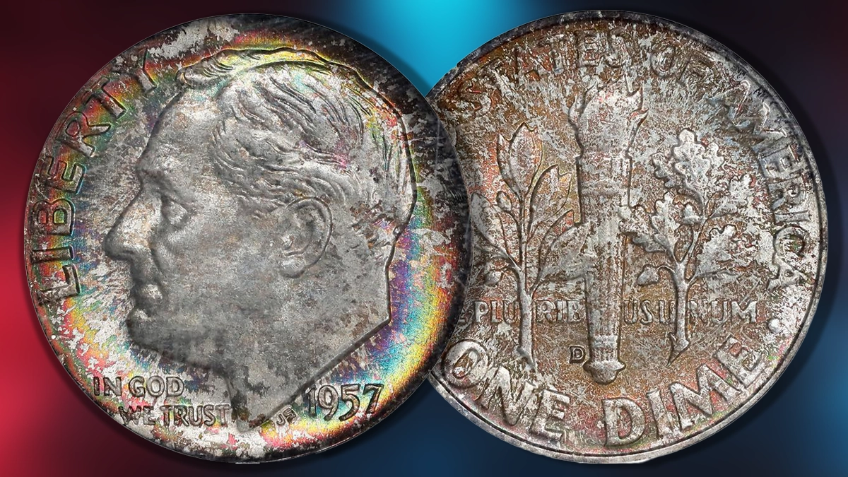 1957 Roosevelt Dime. Image: Stack's Bowers / CoinWeek.