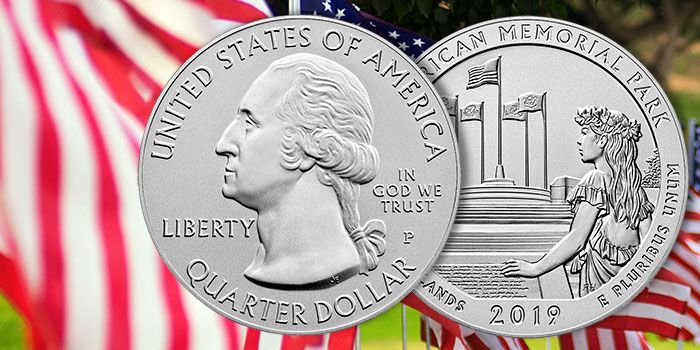 America the Beautiful 5 Ounce Silver Coin - American Memorial Park - 2019