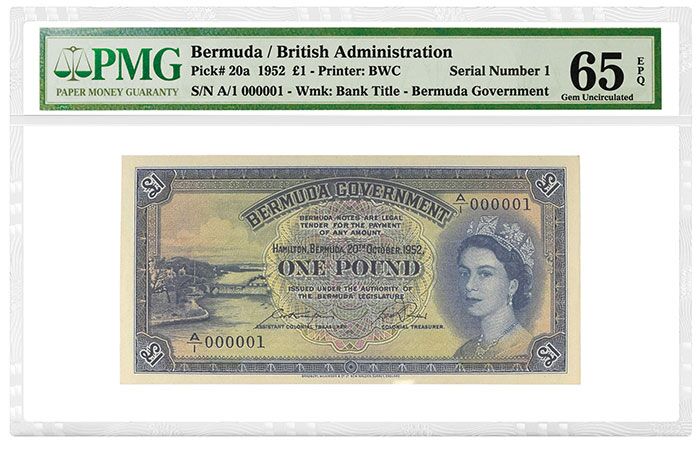 PMG 1952 Bermuda One Pound 