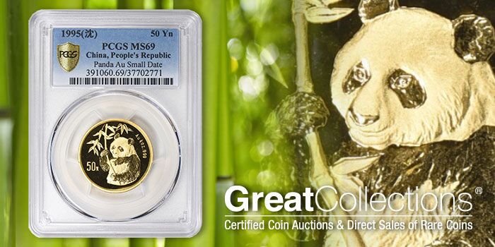 GreatCollections 1995 Panda 50 Yn Gold Coin