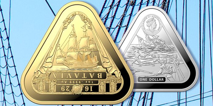 Batavia Shipwreck: Gold & Silver Triangular Investment Coins From Royal Australian Mint