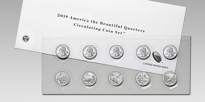 America the Beautiful Quarters 2019 Circulating Coin Set on Sale October 9