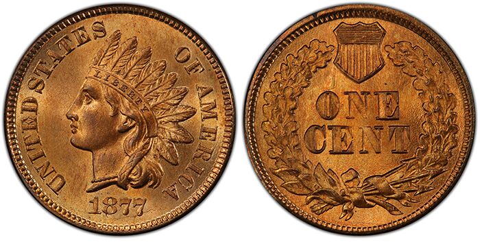 1877 Indian Head Cent - PCGS MS66+ - Image Courtesy of PCGS.