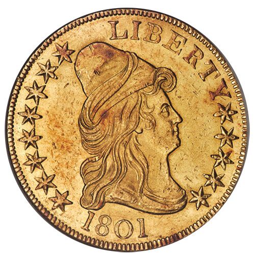 1. 1801 $10 Gold Eagle in MS-61