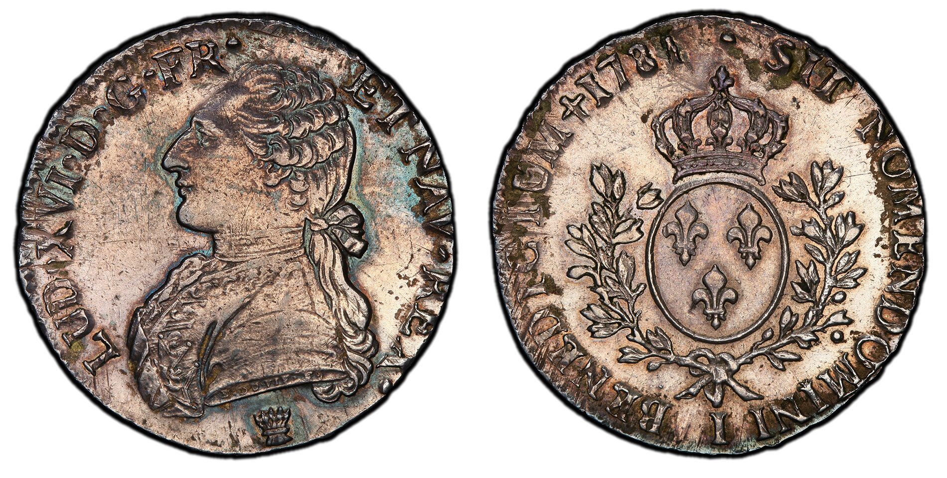 France “1781” Ecu with Altered Date. Images courtesy PCGS