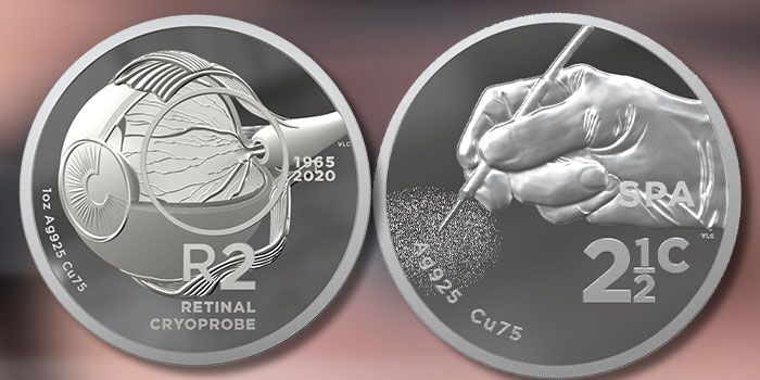 South African Mint Continues Inventions Series With 2020 Retinal Cryoprobe Coins