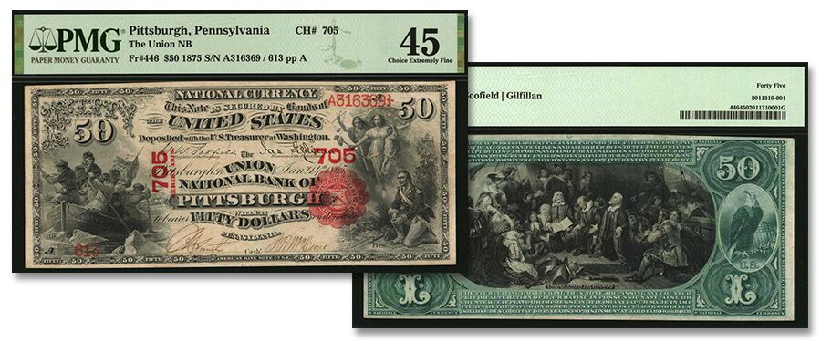 Sensational Pennsylvania First Charter $50 National Banknote in Stack's Bowers March Auction