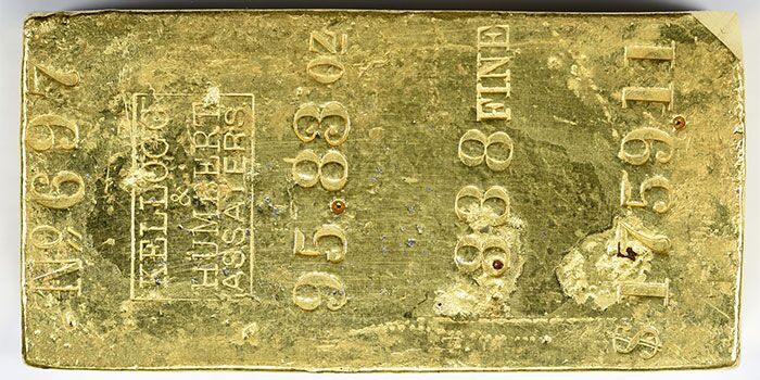 GreatCollections to Offer 95oz Kellogg & Humbert Gold Ingot From SS Central America