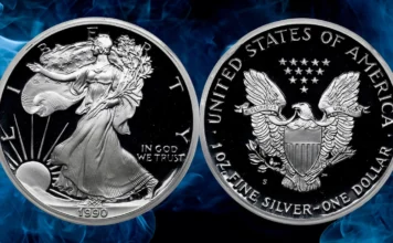 1990-S Proof American Silver Eagle. Image: Stack's Bowers / CoinWeek.