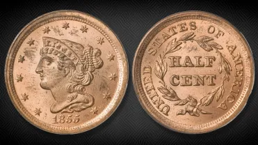 1855 Braided Hair Half Cent : History & Value