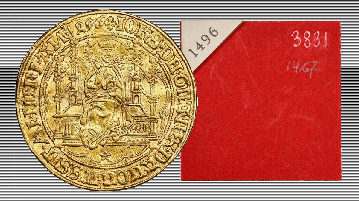 1496 Noble gold coin of Denmark.  Image: Stack's Bowers / CoinWeek.