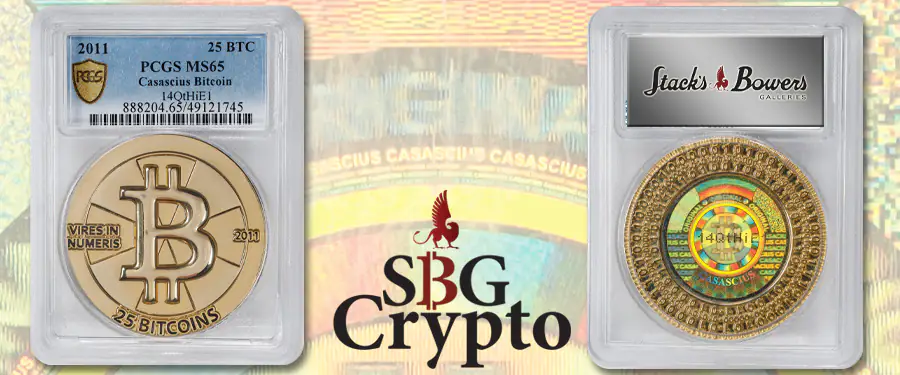 Monumental Lot of 25 Casascius Bitcoins Up for Auction at Stack’s Bowers Showcase