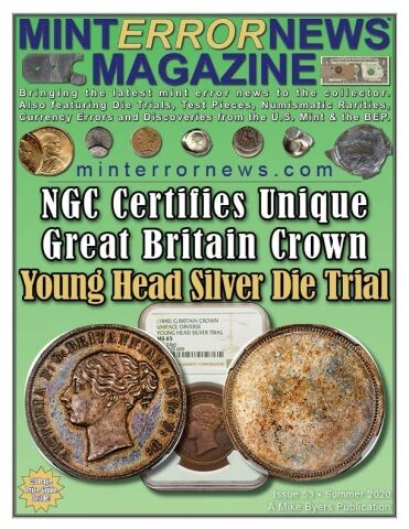 Mike Byers Mint Error News - Unique Great Britain Silver Crown Die Trial  Piedfort Pattern