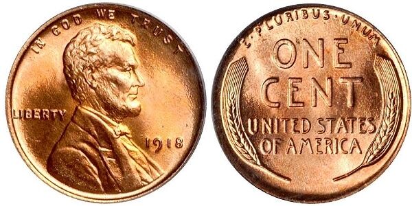 Mint State 1918 Lincoln Cent