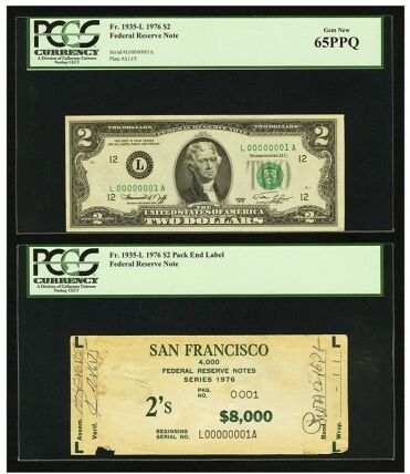 18 Unc. online Bicentennial $2.00 Bills w/Consecutive Serial Numbers & Cancelled Stamps