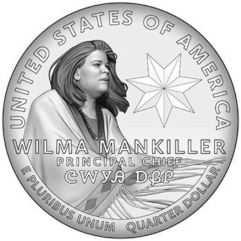 AIP artist Benjamin Sowards' design sketch the Wilma Mankiller quarter reverse.