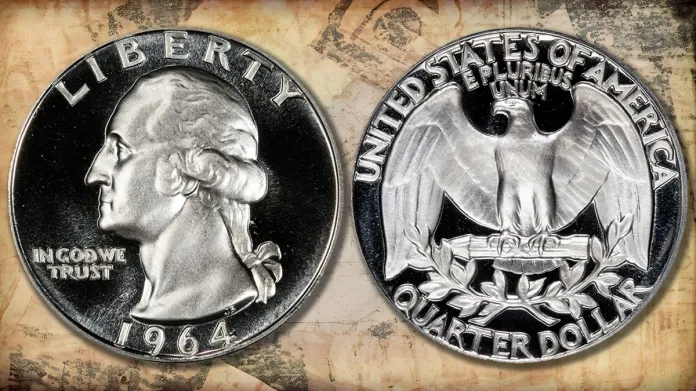 1964 Washington Quarter Proof. Image: CoinWeek / Adobe Stock.