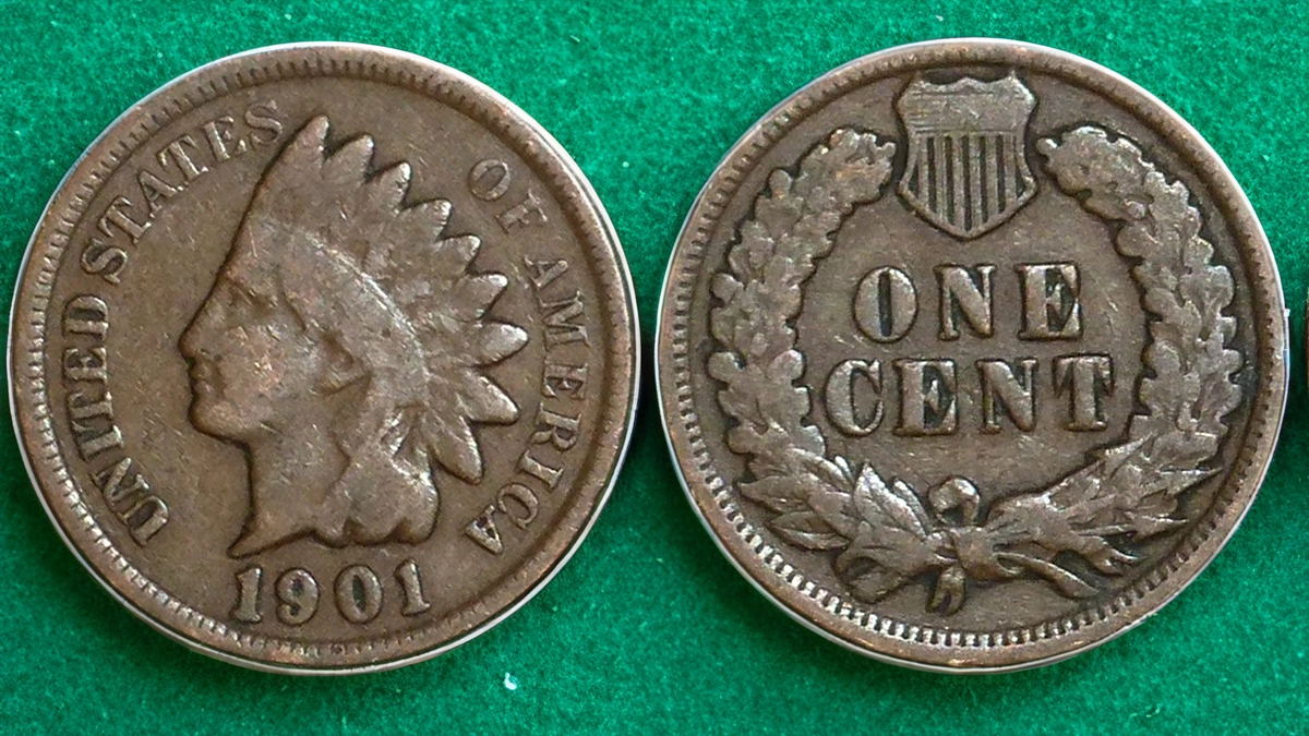 A circulated 1901 Indian Head Cent in Very Good condition. Image: billc0643 (eBay) / CoinWeek.