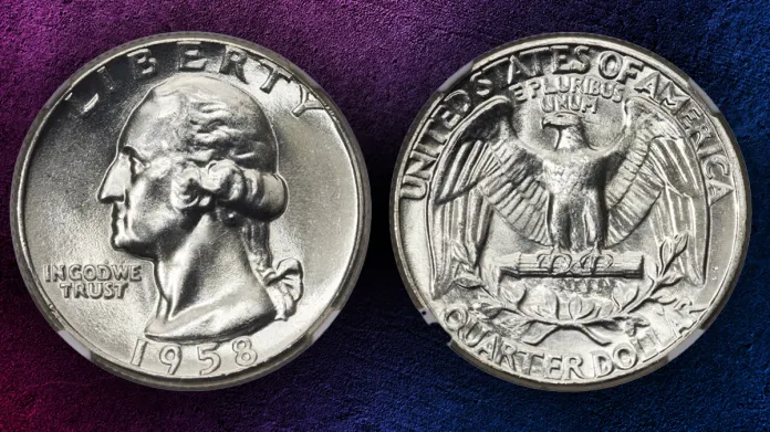 1958 Washington Quarter. Image: Heritage Auctions / CoinWeek.