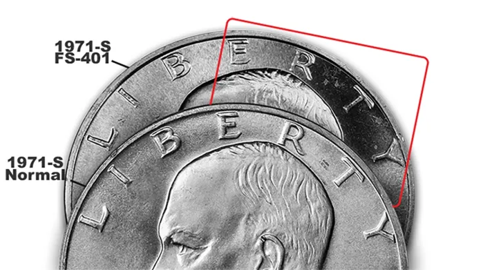 1971-S Eisenhower Dollar, FS-401 pick-up points. Image: CoinWeek.