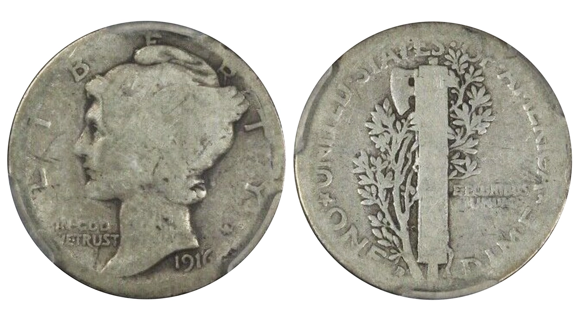 The 1916-D Mercury Dime : A Grading Guide from AG3 to VG8