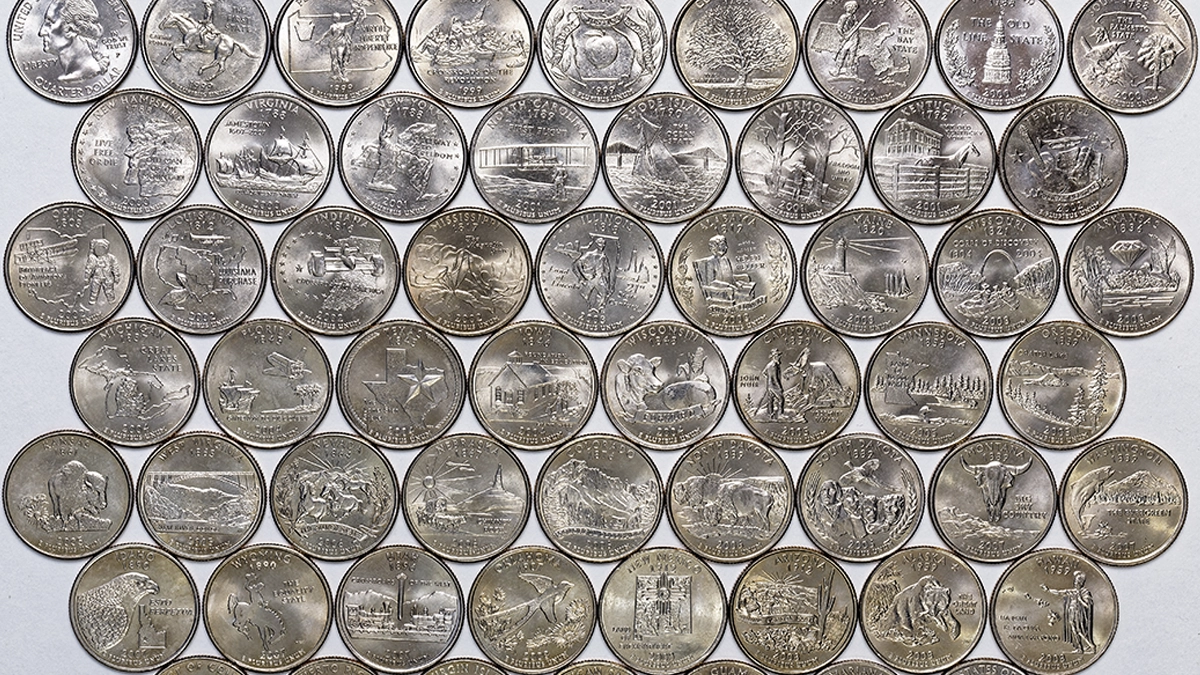 50 State Quarters. Image: Adobe Stock.