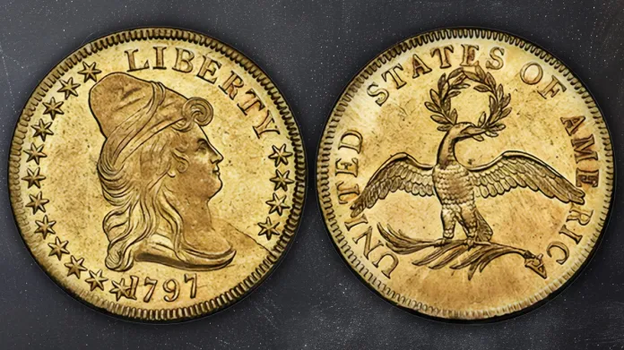 1797 Capped Bust Eagle, BD-1. Image: Heritage Auctions / CoinWeek.