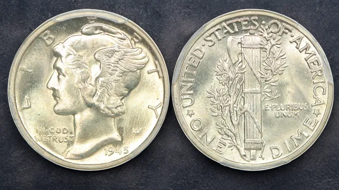 1945 Mercury Dime. Image: DLRC / CoinWeek.