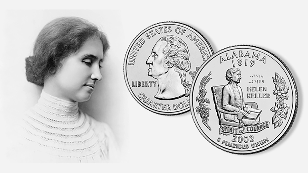 Helen Keller and the 2003 Alabama State Quarter.