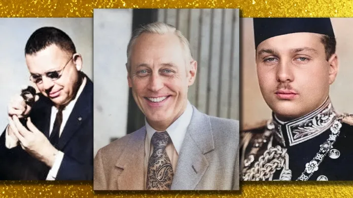 Famous gold coin collectors. Left: John Jay Pittman. Center: Harry W. Bass. Right: King Farouk of Egypt.