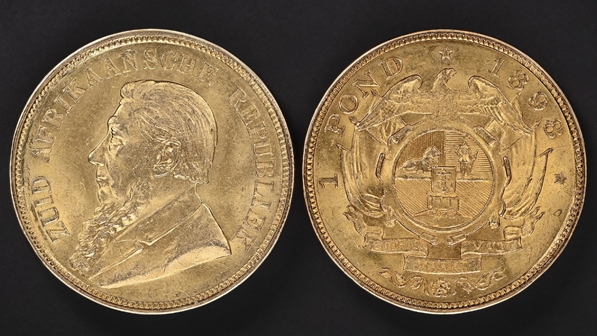 A South Africa 1898 Pond (showing Kruger). Image: NGC / CoinWeek.