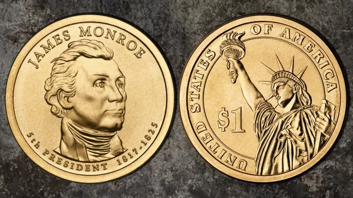 2008-P Monroe Presidential Dollar. Image: United States Mint / CoinWeek.