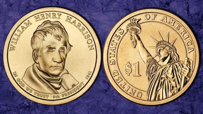 2009-P William Henry Harrison Presidential Dollar. Image: United States Mint / CoinWeek.