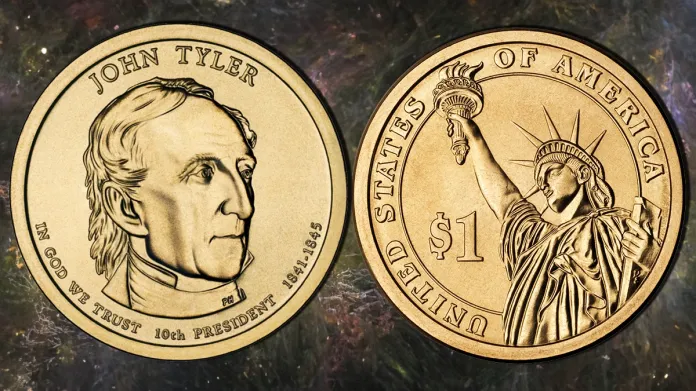 2009-P John Tyler Presidential Dollar. Image: United States Mint / CoinWeek.