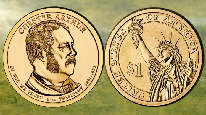 2012-D Chester Arthur Presidential Dollar. Image: United States Mint / CoinWeek.