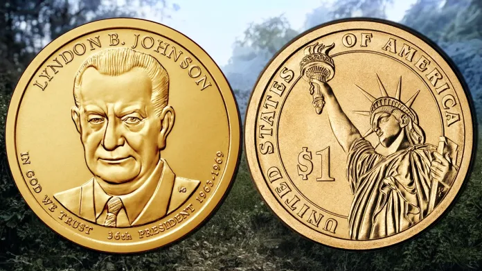 2015-D Lyndon Johnson Presidential Dollar. Image: United States Mint / CoinWeek.