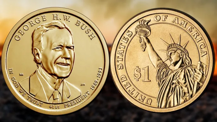 2020-P George H.W. Bush Presidential Dollar. Image: United States Mint / CoinWeek.