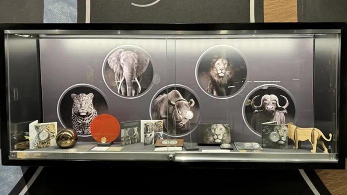 African "Big Five" coin exhibit. Image: Jeff Garrett.