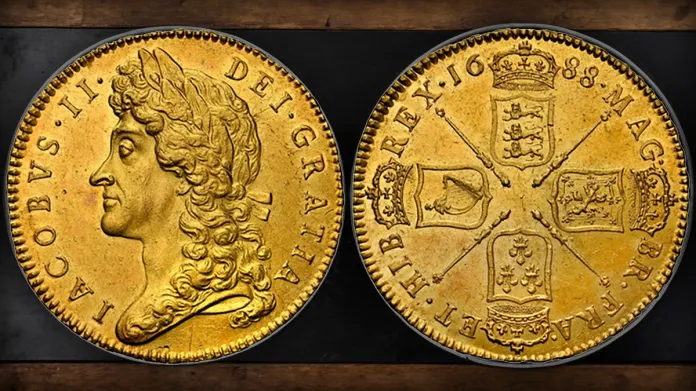 Mint State James II Five Guineas