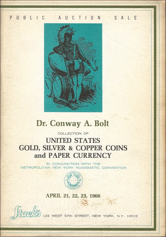 The Dr. Conway A. Bolt Collection of United States Gold, Silver & Copper Coins and Currency. Image: Stack's.