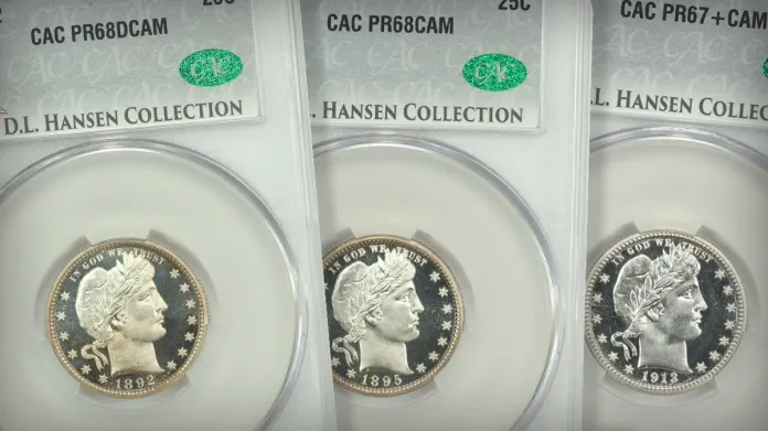 DLRC selection of Hansen Barber Quarter Proofs.