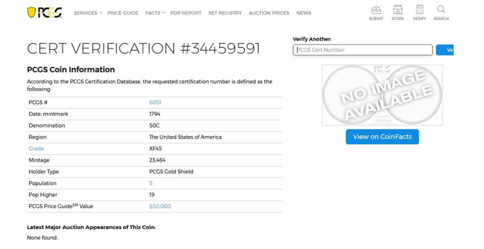 PCGS Certification Lookup #34459591.