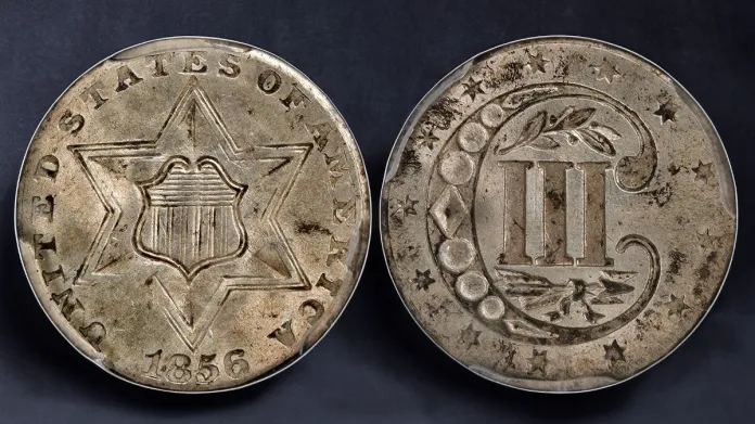 1856 Three-Cent Silver. Image: Stack's Bowers/CoinWeek.