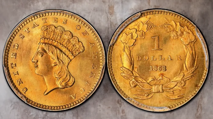 1866 Gold Dollar. Image: Stack's Bowers/CoinWeek.