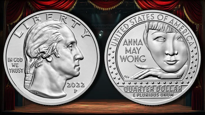 2022-P American Women Quarter Anna May Wong. Image: U.S. Mint/CoinWeek.