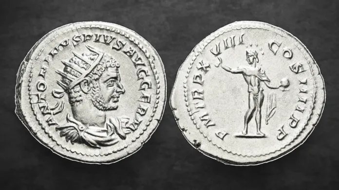 Caracalla augustus, 198 – 217. Antoninianus 215, 4.89 g.. RIC 264. Image: Numismatica Ars Classica/CoinWeek.