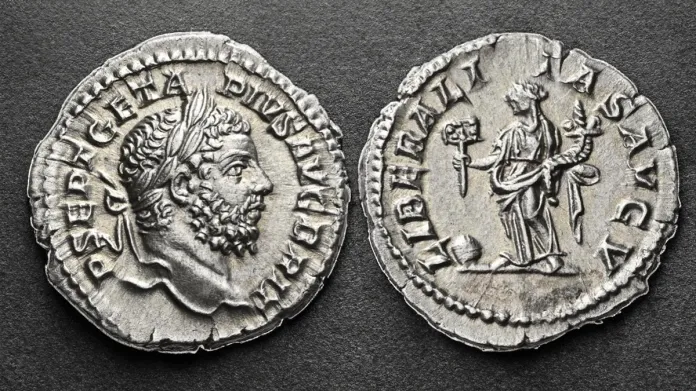 Geta augustus, Denarius end 211, 2.60 g. RIC 89. Image: Numismatica Ars Classica/CoinWeek.