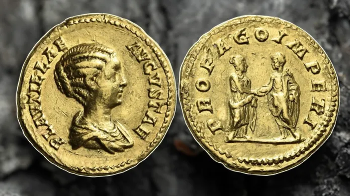 Plautilla, wife of Caracalla Aureus 202-205, 7.01 g. RIC Caracalla 362. Image: Numismatica Ars Classica/CoinWeek.