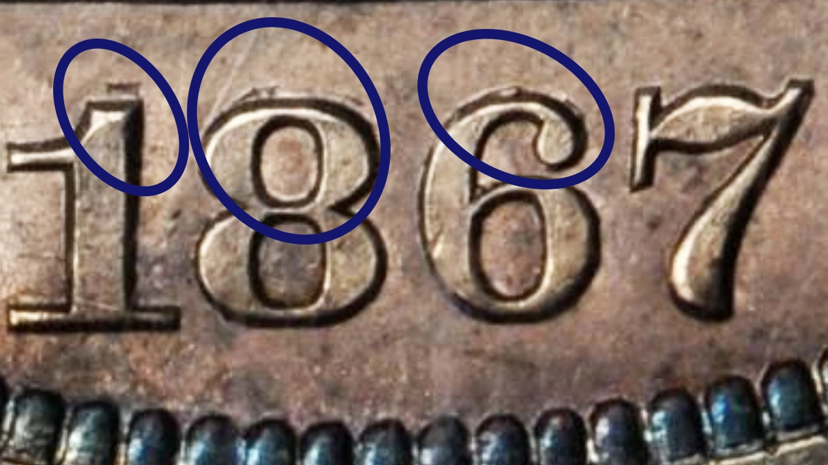 Remnants of the half dollar date punch can be seen above the date. Image: Stack's Bowers/CoinWeek.